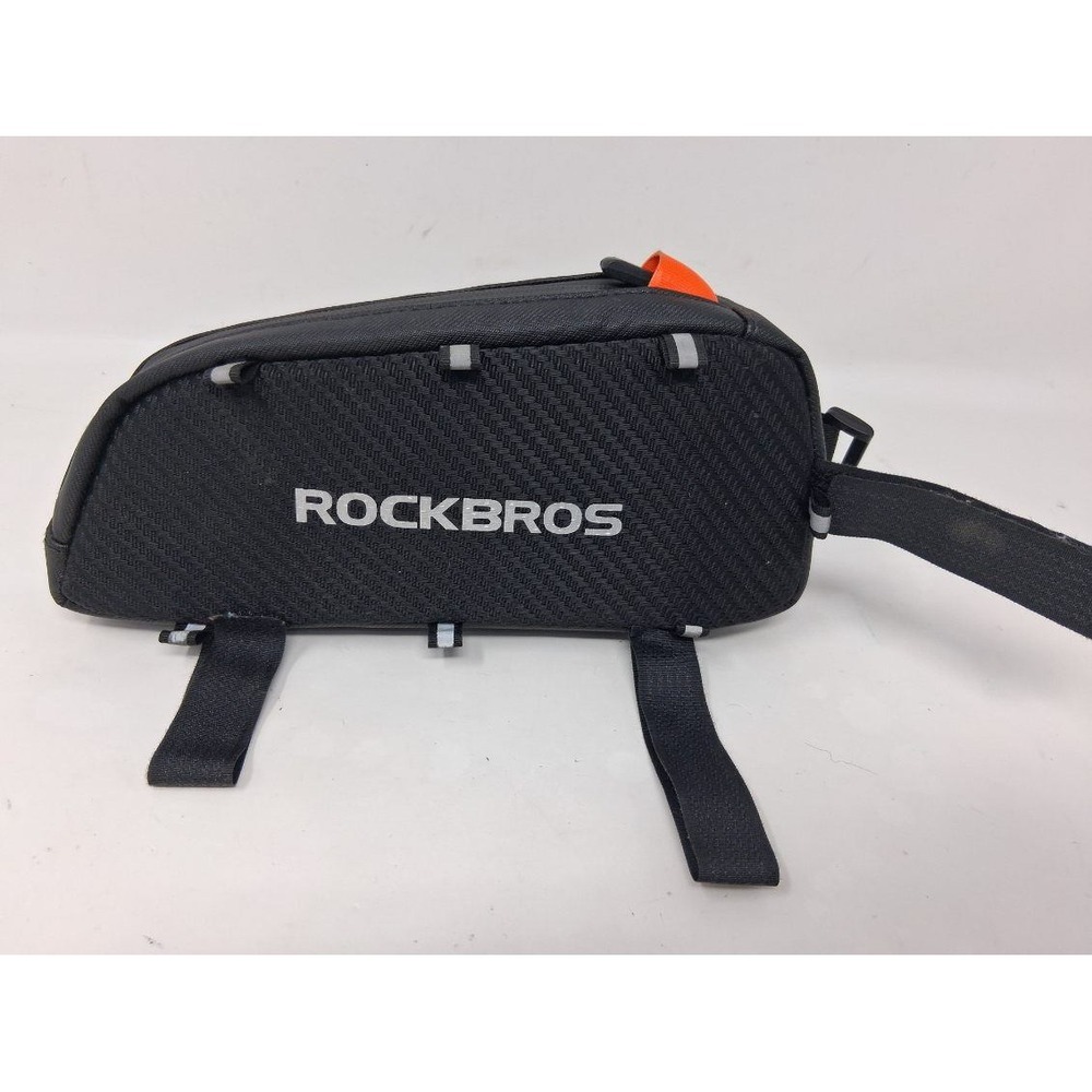 Rockbros Top Tube Bike Bag Black Carbon Fiber Texture Reflective Frame Pouch. X